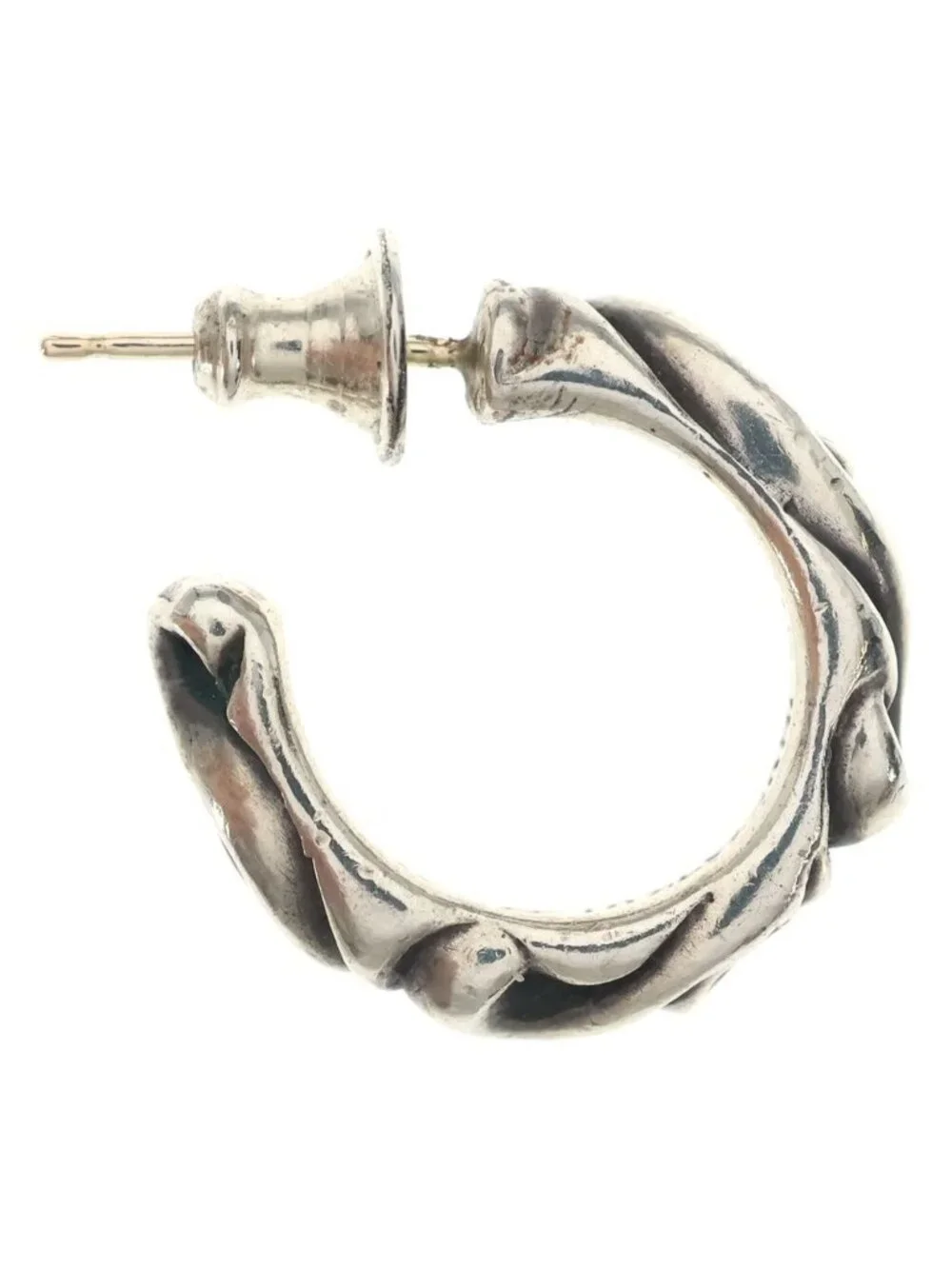 Chrome Hearts Hoop Scrool Scroll Earrings Silver